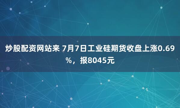炒股配资网站来 7月7日工业硅期货收盘上涨0.69%，报8045元